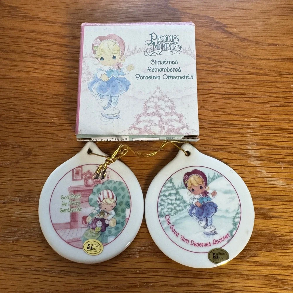 Precious Moments Christmas Remembered Porcelain‎ Ornaments Double Sided Giftco